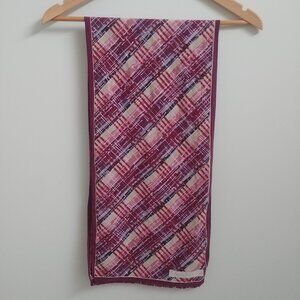 Francoise Guerin Paris silk long scarf burgundy red cream